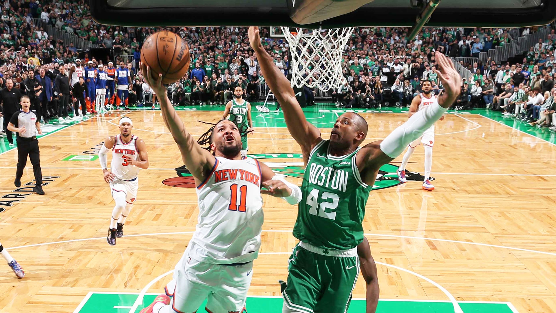Intense action during the 2025 NBA Playoffs