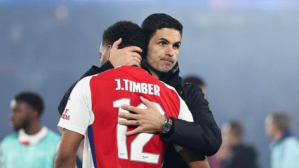 Arsenal F.C squad during Champions League match