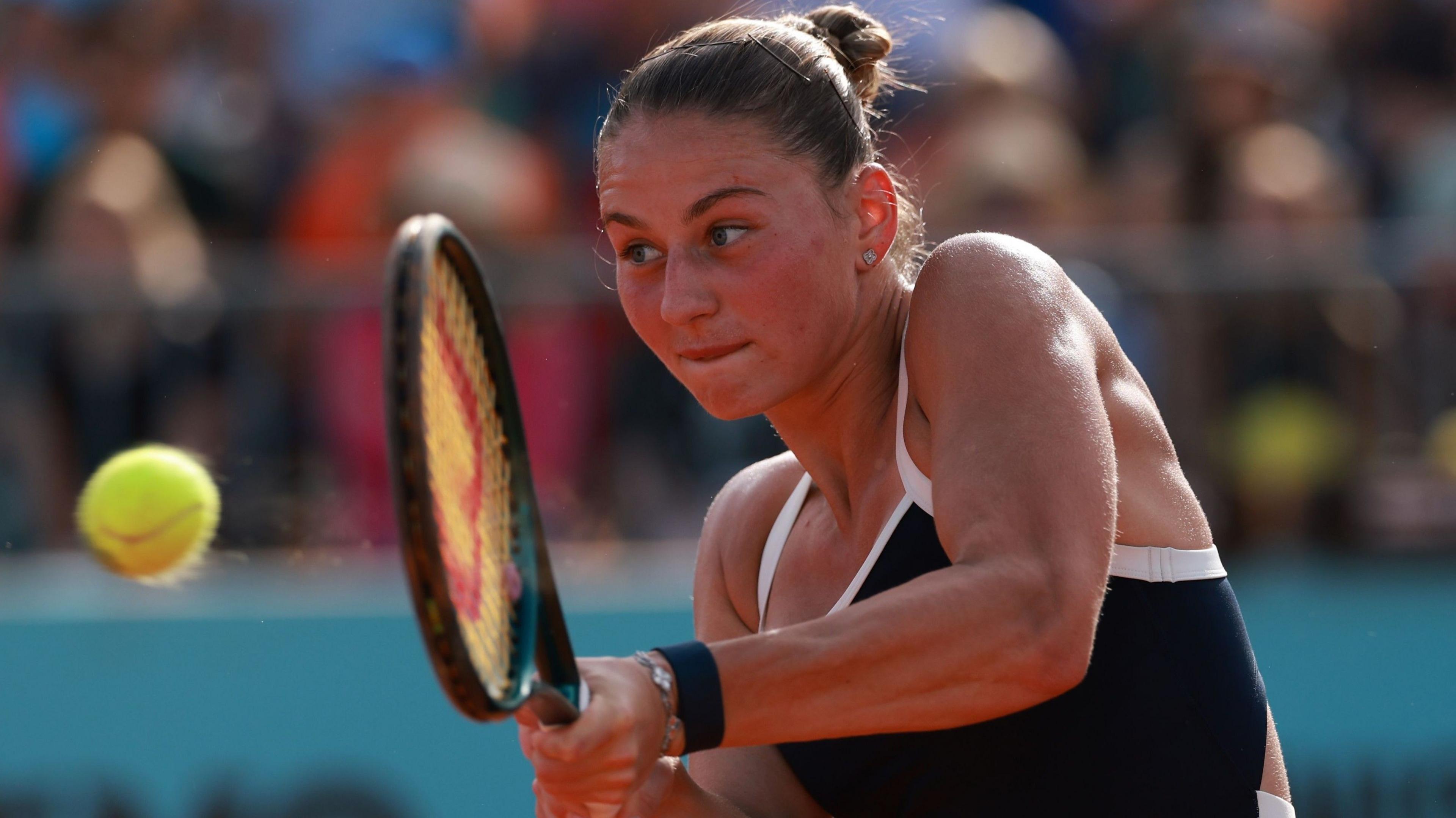 Marta Kostyuk competing at the Italian Open 2025