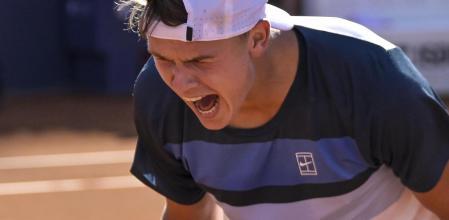 Francisco Comesana en acción durante el Masters 1000 de Roma