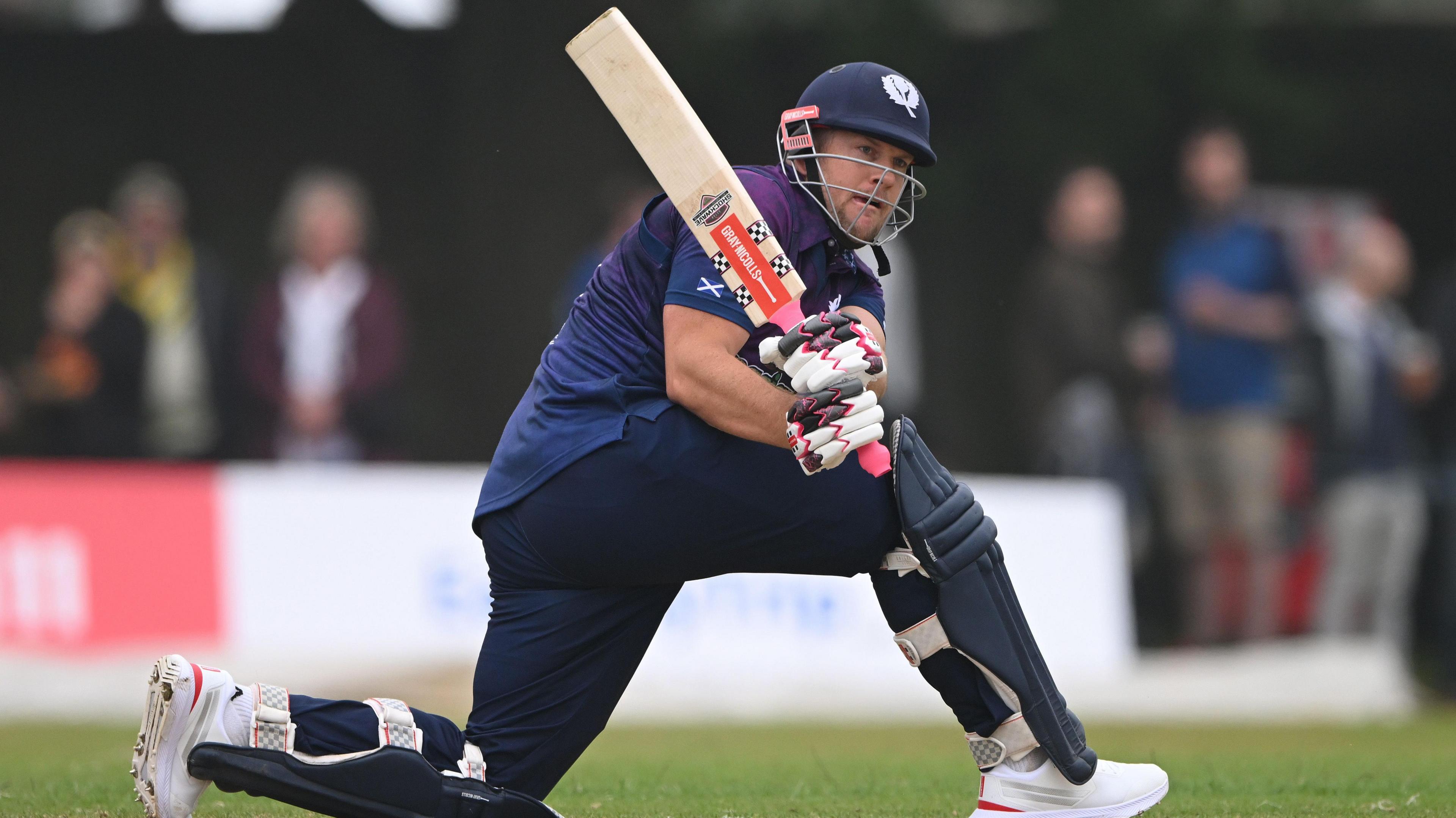 Action shot from Scotland vs Netherlands in Cricket World Cup League 2