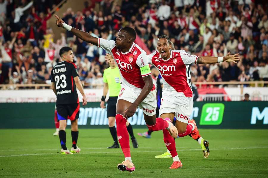 Monaco vs Lyon match action at Stade Louis II