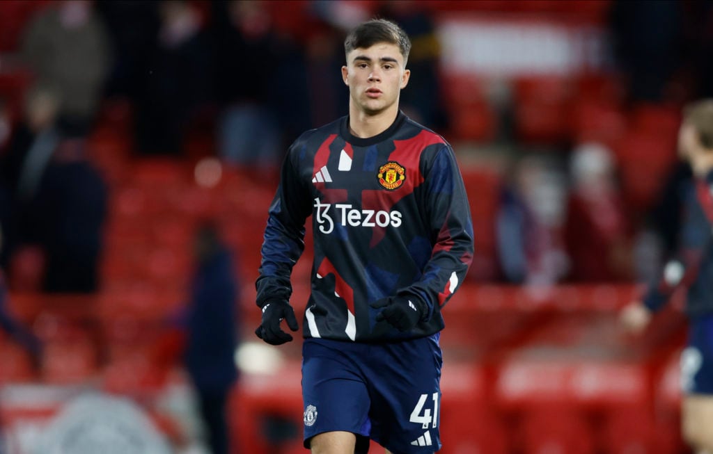 Harry Amass training with Manchester United