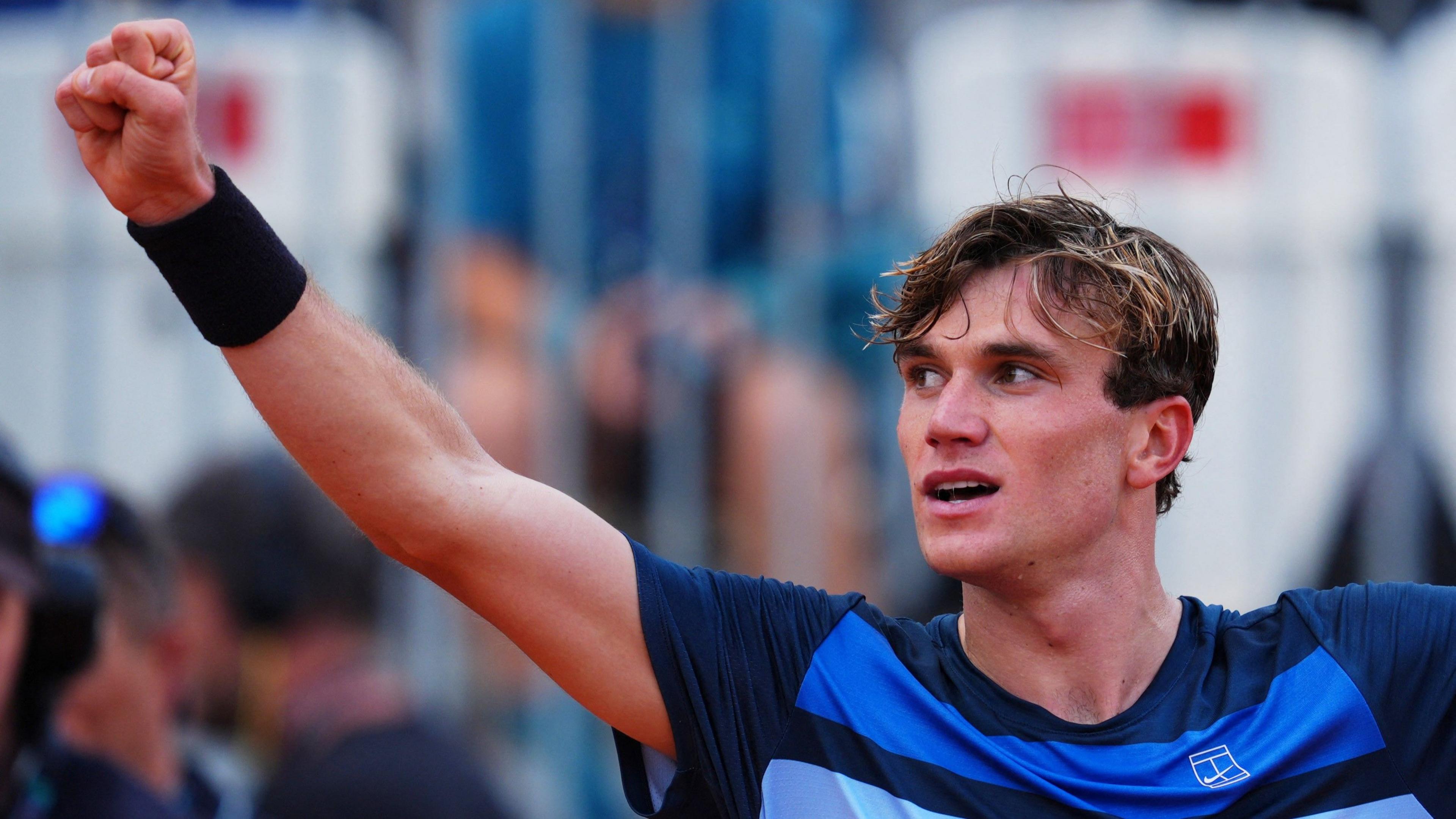 Corentin Moutet competing in an ATP match