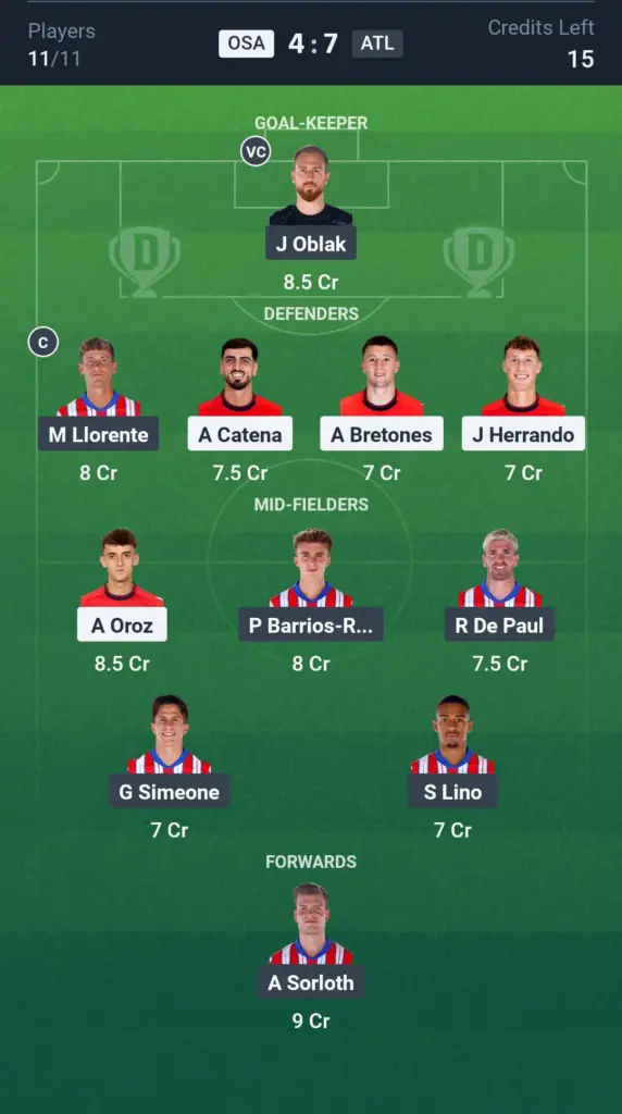 Madrid match action – Osasuna vs Atletico Madrid