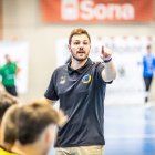 Fran García durante un partido de la temporada con el Balonmano Soria