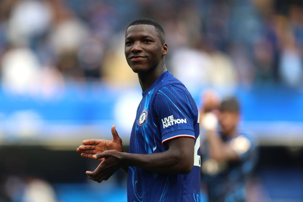 Cole Palmer celebrates after scoring for Chelsea