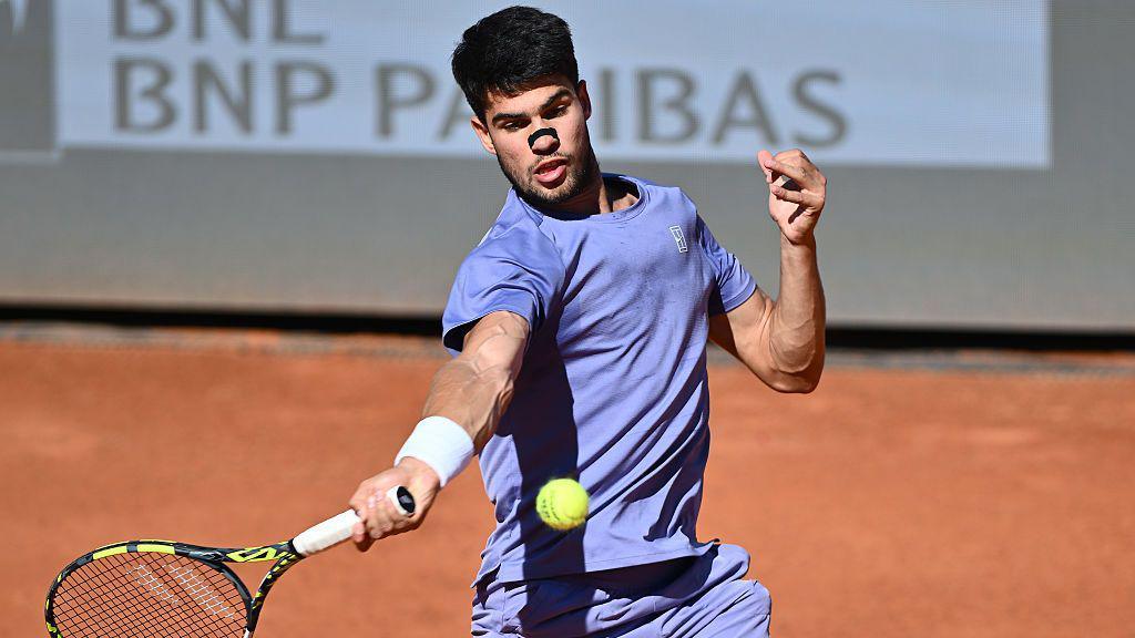 Jannik Sinner at the Rome Open 2025, preparing for the final