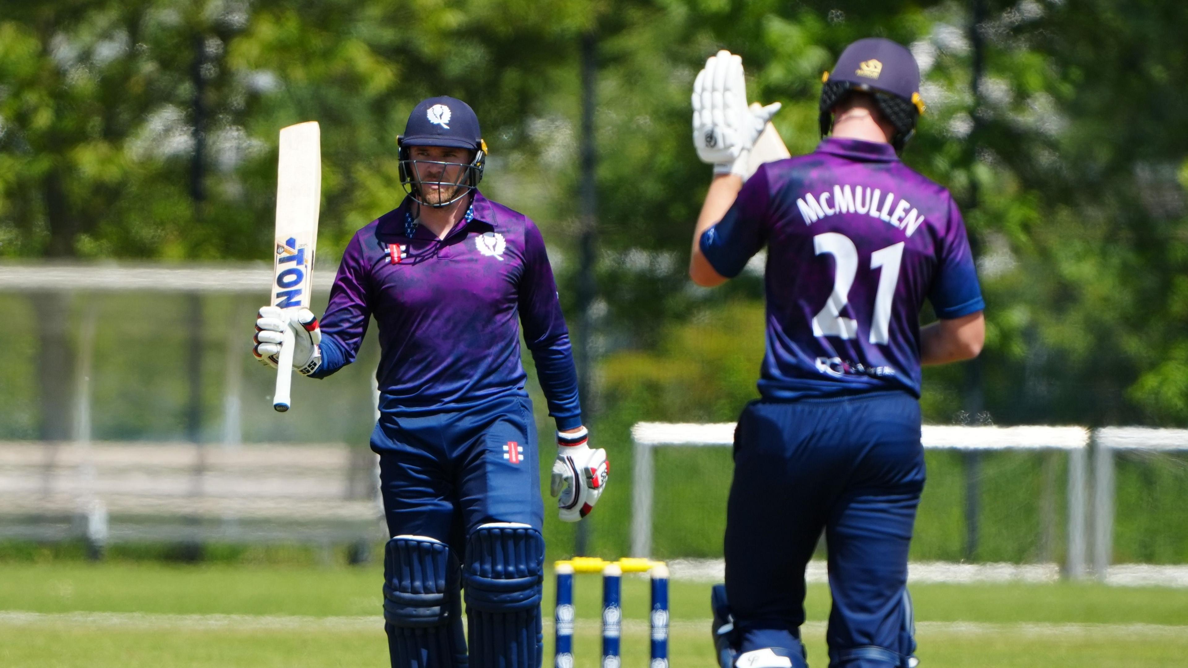 Richie Berrington celebrates century against Netherlands