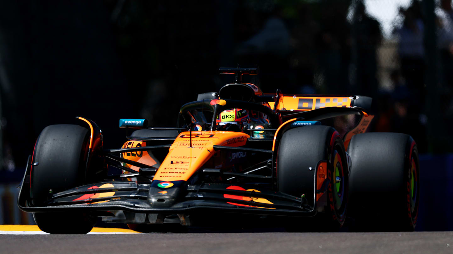 Oscar Piastri leads the field at the Imola Grand Prix 2025