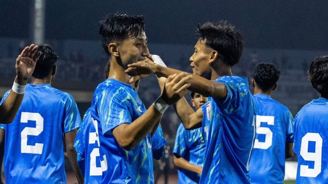 SAFF U19 Championship 2025 India vs Bangladesh action at Golden Jubilee Stadium