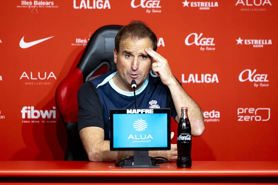 Jugadores antes del Mallorca vs Getafe en Son Moix