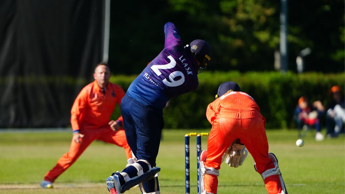 Scotland cricket players in action during a match