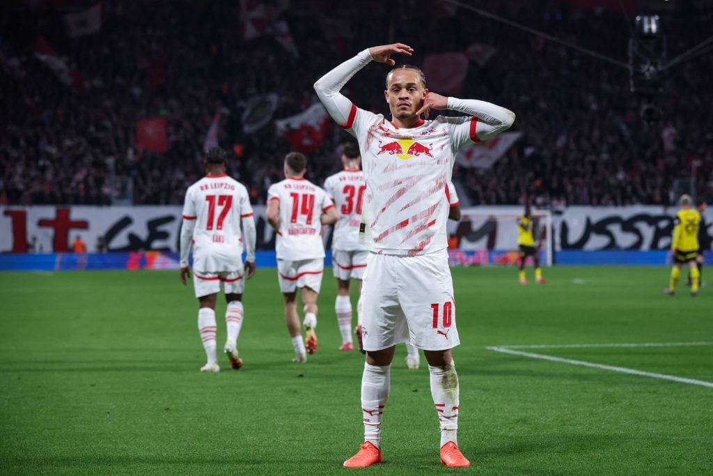 Xavi Simons during a Bundesliga match for RB Leipzig