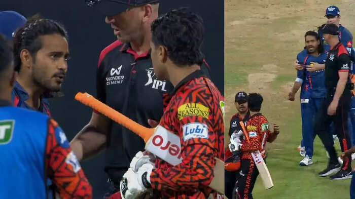 दिग्वेश राठी IPL 2025 में अभिषेक शर्मा को आउट करते हुए
