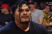 AEW Collision broadcast interruption with fans reacting in the arena
