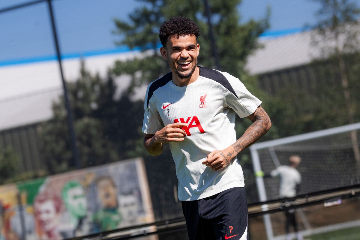Luis Diaz playing for Liverpool