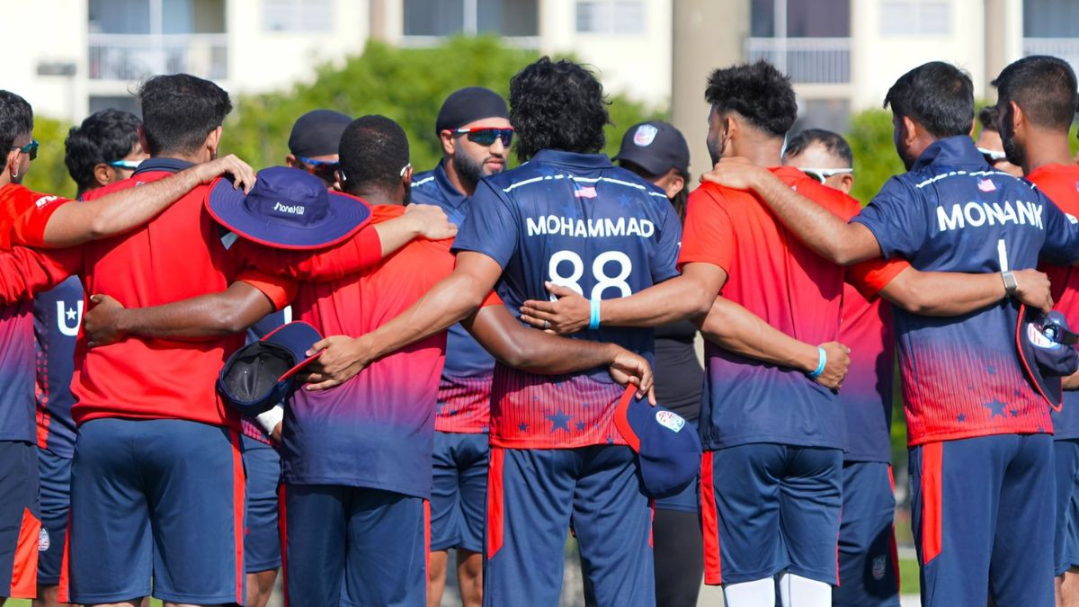 USA vs Oman cricket match action