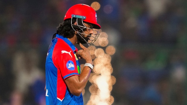 Mukesh Kumar in action for Delhi Capitals during IPL 2025, showcasing his pace attack