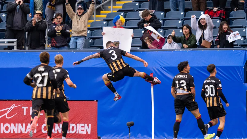 Valour vs Vancouver action in the Canadian Championship