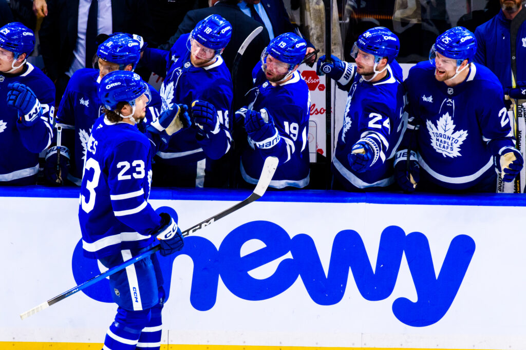 Dube lors d'un match crucial des Maple Leafs